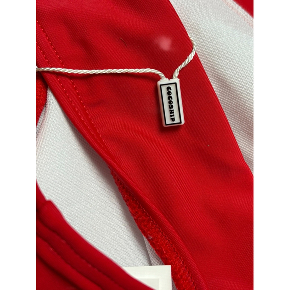 Cocoship Women's Size 6 Solid Red Plunging Neckline High Leg One Piece Swimsuit - Picture 9 of 16